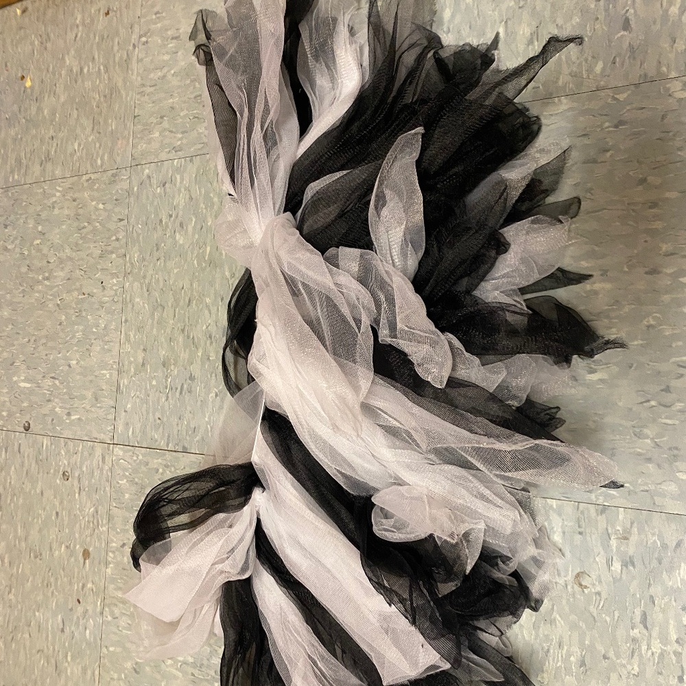 Black and White Striped Clown Costume Tutu Skirt
